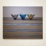 Still life painting of three cups