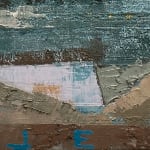 Abstract painting of 3 boats in water