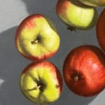 Apples of different colors from arial perspective