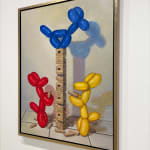 Painting of three balloon dogs playing a game