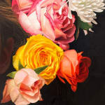 Painting of a girl with flowers in her hair
