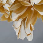 Painting of beige flower on gray background