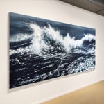 Diptych painting of crashing waves