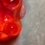Painting of red gummy bear