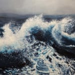 Painting of a surging wave