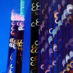 Cityscape painting with blurred lights