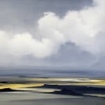 Landscape painting in blue tones