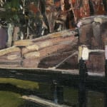 Gerard_Byrne_Canal_Lock_on_November_Day_modern_irish_impressionism_fine_art_gallery_Dublin_Ireland_painting_detail