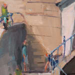 Gerard-Byrne-Here-Comes-the-Sun-Seapoint-Martello-Tower-irish-modern-impressionism-art-gallery-Dublin-painting-detail
