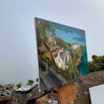 Artist_Gerard_Byrne_painting_plein_air_Irish_Summer_Vico_Road_Dalkey_Ireland_phot_Max_Hernandez