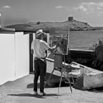 Artist_Gerard_Byrne_painting_plein_air_Coliemore_Harbour_Dalkey_Dublin_Ireland_Pat_Divilly