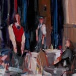 Gerard_Byrne_Dining_Together_Again_Davy_Byrnes_I_modern_irish_impressionism_fine_art_gallery_Dublin_Ireland_painting_detail