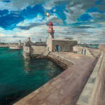 Gerard_Byrne_The_East_Pier_Lighthouse_Dun_Laoghaire_modern_irish_impressionism_fine_art_gallery_dublin_Ireland