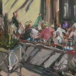 Gerard_Byrne_Sunkissed_The_Corner_Note_Cafe_Dalkey_modern_irish_impressionism_painting_detail_fine_art_gallery_Dublin_Ireland