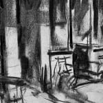 Gerard_Byrne_La_village_Chateau_Lynch_Bages_modern_irish_impressionism_charcoal_drawing_detail
