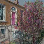 Gerard_Byrne_Portobello_Pink_Door_in_Spring_modern_irish_impressionism_fine_art_gallery_Dublin_Ireland