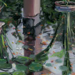 Gerard_Byrne_Shimmer_Koi_Pond_Singapore_Botanic_Gardens_modern_irish_impressionism_painting_detail
