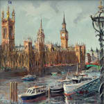 Gerard_Byrne_Westminster_Boats_London_modern_irish_impressionism_fine_art_gallery_Dublin_Ireland