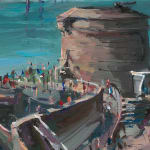 Gerard_Byrne_Seapoint_Sizzles_in_Heatwave_contemporary_impressionism_plein_air_fine_art_gallery_dublin_painting_detail