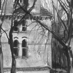 Gerard_Byrne_Dog_Walkers_on_Dartmouth_Square_contemporary_impressionism_charcoal_sketch_detail