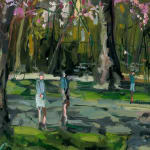 Gerard_Byrne_irish_Spring_is_Here!_Herbert_Park_Dublin_contemporary_impressionism_painting_detail