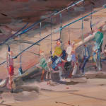 Gerard-Byrne-Here-Comes-the-Sun-Seapoint-Martello-Tower-irish-modern-impressionism-art-gallery-Dublin-painting-detail