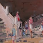 Gerard-Byrne-Here-Comes-the-Sun-Seapoint-Martello-Tower-irish-modern-impressionism-art-gallery-Dublin-painting-detail