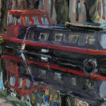 Gerard_Byrne_Grand_Canal_Boat_contemporary_impressionism_painting_detail