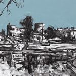 Gerard_Byrne_An_Afternoon_Stroll_modern_irish_impressionism_charcoal_drawing_detail