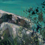 Gerard_Byrne_Deep_Turquoise_Dalkey_Island_contemporary_impressionism_painting_detail