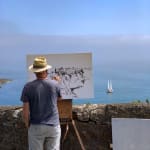 Artist_Gerard_Byrne_painting_plein_air_Irish_Summer_Vico_Road_Dalkey_Ireland_phot_Max_Hernandez