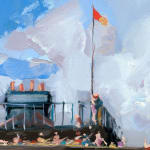 Gerard-Byrne-Last-Days-of-Summer-Seapoint-irish-modern-impressionism-art-gallery-Dublin-painting-detail