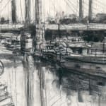 Gerard-Byrne-Barges-on-the-River-Thames-London-charcoalogy-exhibition-art-gallery-dublin-ireland-painting-detail