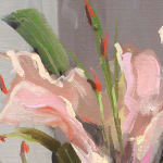 Gerard-Byrne-Let-the-Light-In-I-pink-lilies-contemporary-art-gallery-Dublin-Ireland-painting-detail