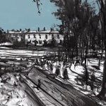 Gerard_Byrne_An_Afternoon_Stroll_modern_irish_impressionism_charcoal_drawing_detail