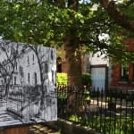 Gerard-Byrne-In-Search-of-Light-Albany-Road-Ranelagh-artist-at-work-plein-air-drawing