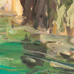 Gerard_Byrne_Bay_View_Rab_Island_Croatia_contemporary_impressionism_painting_detail