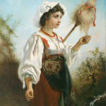 Anton Romako, Mädchen aus der Campagna (Die Parze Nona) (II), um 1860
