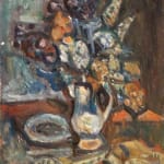 PINCHUS KRÉMÈGNE, Still Life with Basket, Jug and Fruits, circa 1948