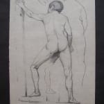 YACOV EISENBERG, Standing Nude Male from the Back, 1922