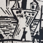 LYONEL FEININGER, Three Figures with Umbrellas, ca. 1954