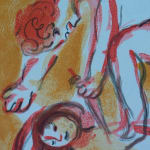 MARC CHAGALL, When Abdullah got the Net Ashore…, from: Four Tales from the Arabian Nights, 1948