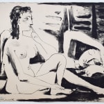 PABLO PICASSO, Caricature of General de Gaulle and Two Women, from: Series 347| Caricature du général de Gaulle et deux...