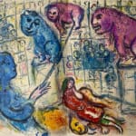 MARC CHAGALL, When Abdullah got the Net Ashore…, from: Four Tales from the Arabian Nights, 1948
