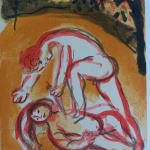 MARC CHAGALL, When Abdullah got the Net Ashore…, from: Four Tales from the Arabian Nights, 1948