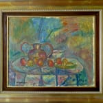 PINCHUS KRÉMÈGNE, Still Life with Basket, Jug and Fruits, circa 1948
