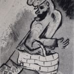 MARC CHAGALL, When Abdullah got the Net Ashore…, from: Four Tales from the Arabian Nights, 1948