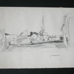 JOSEPH PRESSMANE, Town Square in Ecouen, ca. 1957