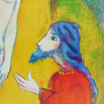 MARC CHAGALL, When Abdullah got the Net Ashore…, from: Four Tales from the Arabian Nights, 1948