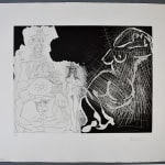 PABLO PICASSO, Caricature of General de Gaulle and Two Women, from: Series 347| Caricature du général de Gaulle et deux...